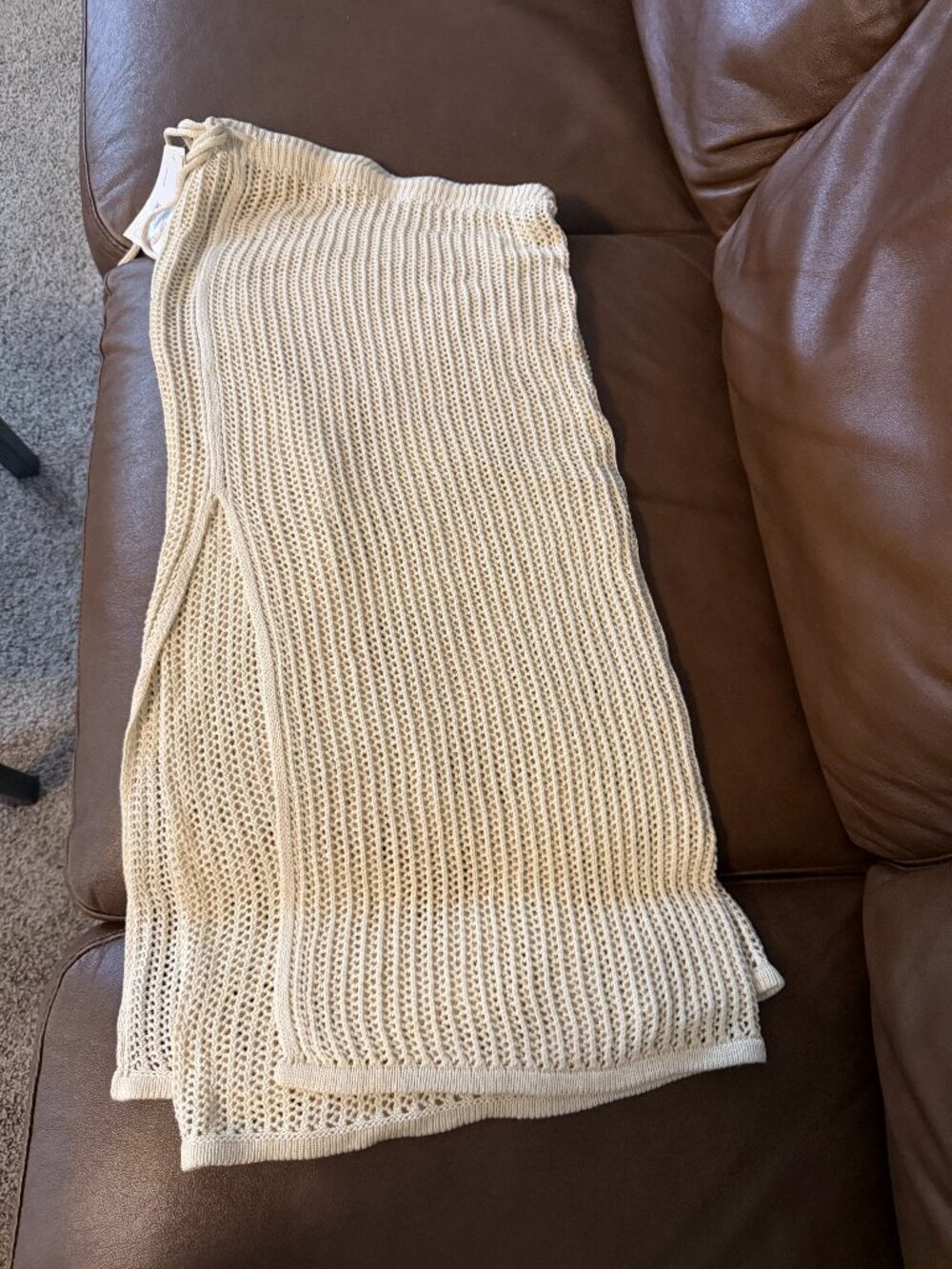 Women's Off-White Open Knit Cover-Up Skirt | Size 4X | NWT